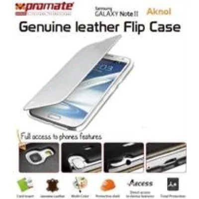 Promate White Aknol Elegant Book Style Leather Case