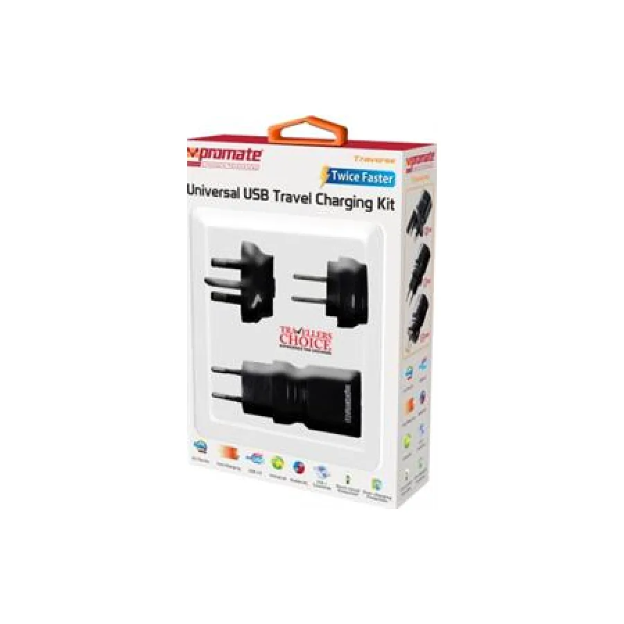 Promate White Traversel Travel USB Charger