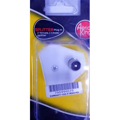 Aerial King Splitter Plug In 2 Way MFF Blister