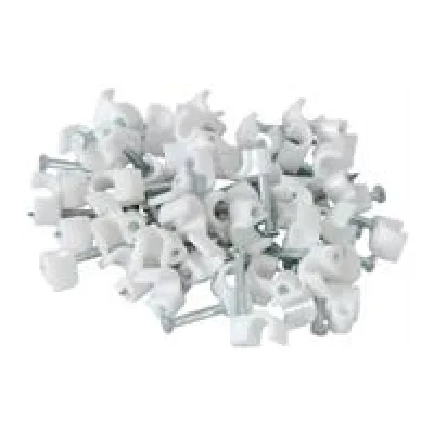 Noble Round Cable Clips 8mm White 100 Pieces per pack
