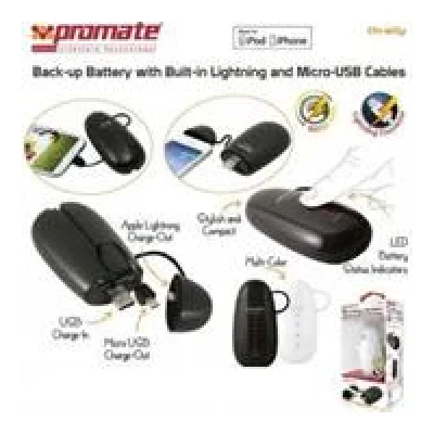 Promate Ovally White 5200mah Portable Back Up Battery