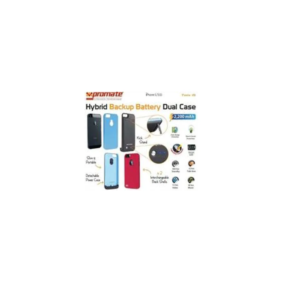 Promate Red Twix.i5 Hybrid Backup battery Dual case