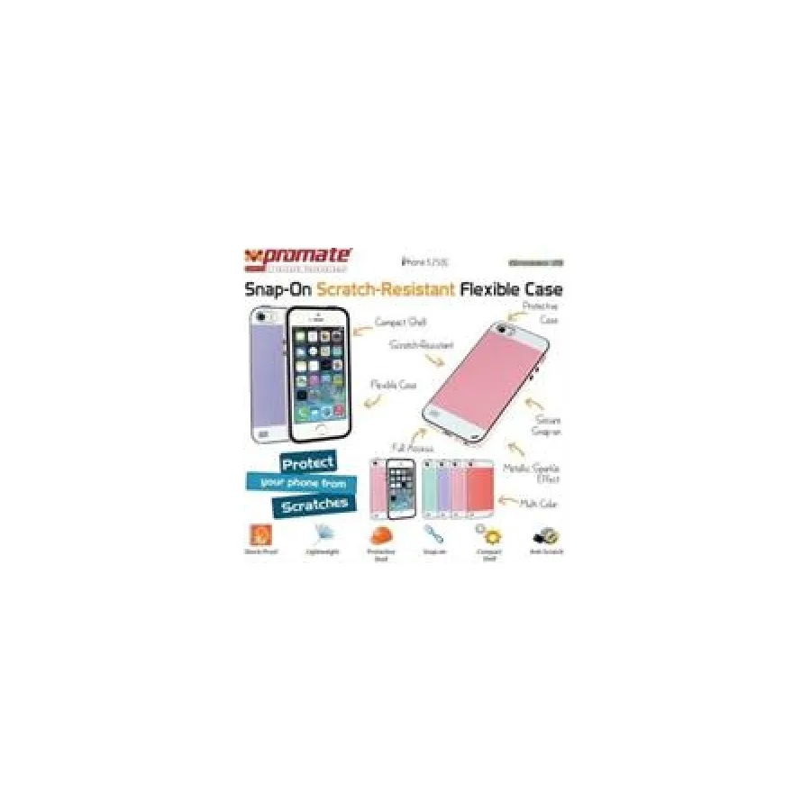 Promate Purple Grosso i5 Striped FlexiGrip Snap Case