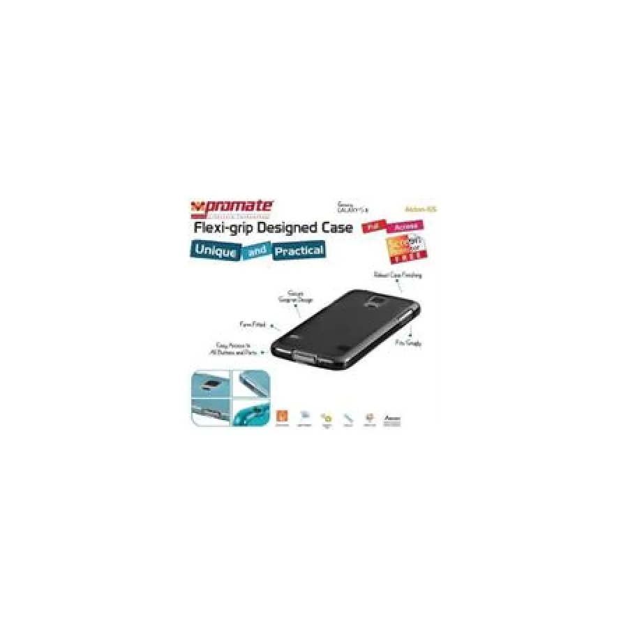 Promate Black Akton S5 flexi-grip Protective Shell Case
