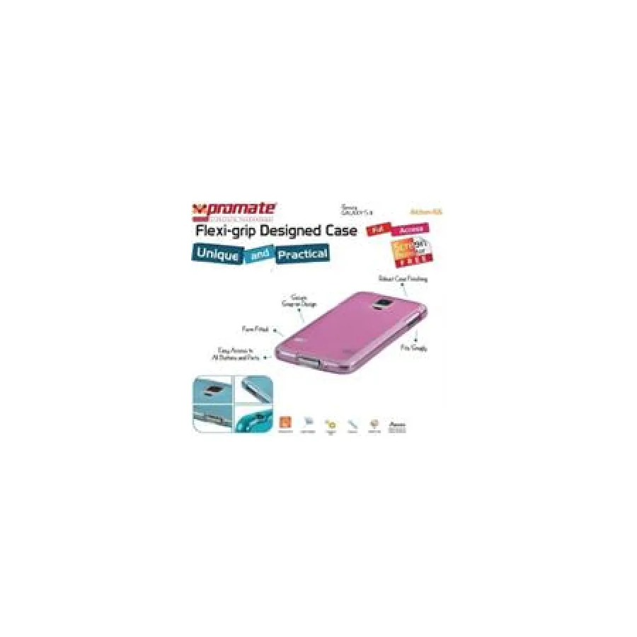 Promate Pink Akton S5 flexiGrip Protective Shell Case
