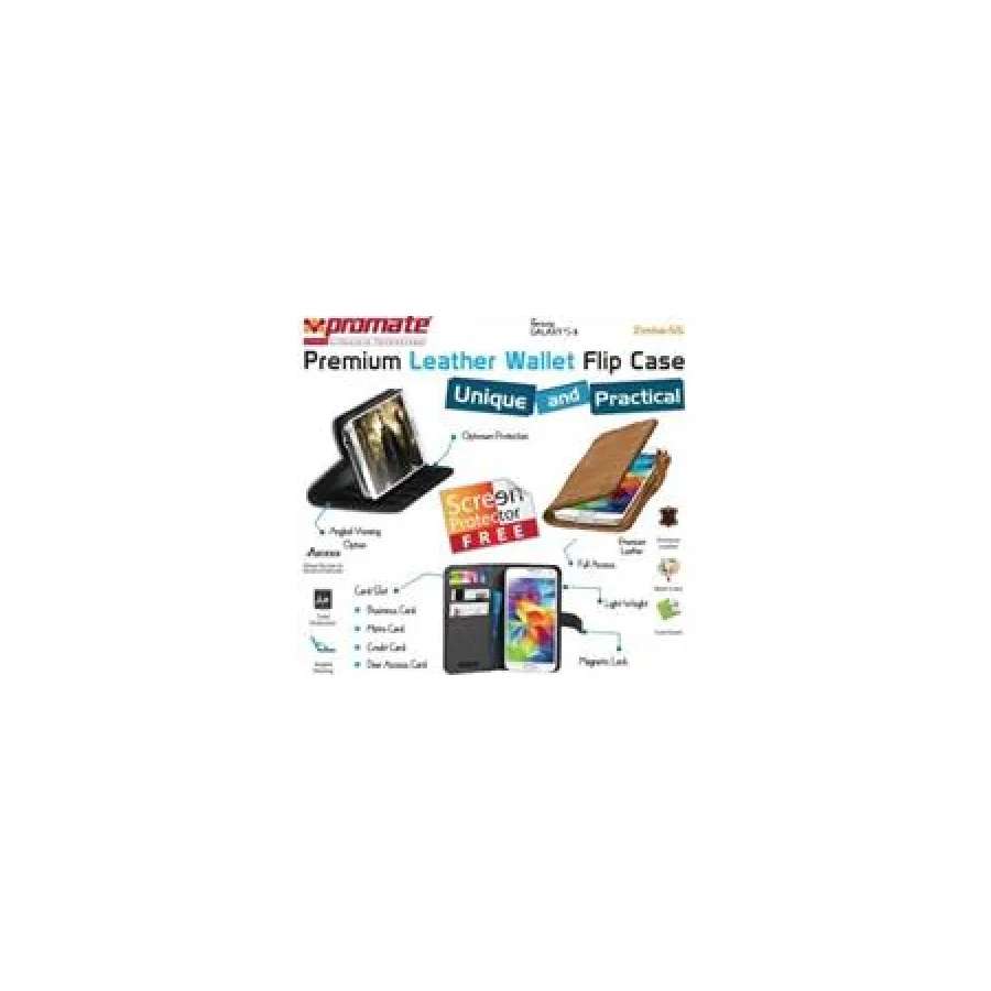Promate Zimba S5 Bookcover case Colour : Brown
