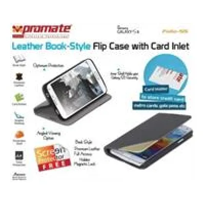 Promate Grey Folio S5 Bookcover with inside card pocket
