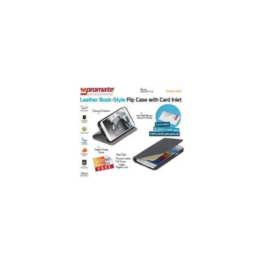 Promate Grey Folio S5 Bookcover with inside card pocket
