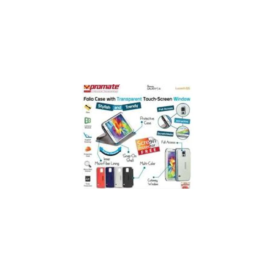 Promate Blue Lucent S5 Bookcover with Touch Screen
