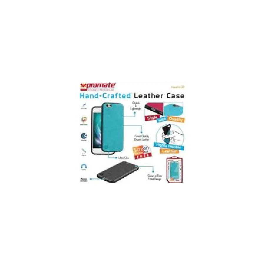 Promate Blue Lanko i6 Leather Flexible SnapOn Case