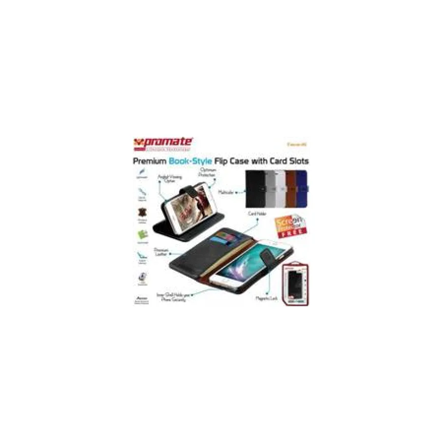 Promate Grey Tava-i6 Premium Book-Style Flip Case