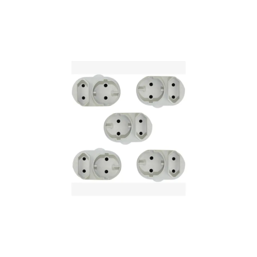 Noble 2 Pin European And Round Schuko Adaptor 5 Pack