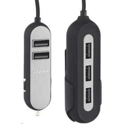 Whizzy Black 5 Port USB Family Car Charger