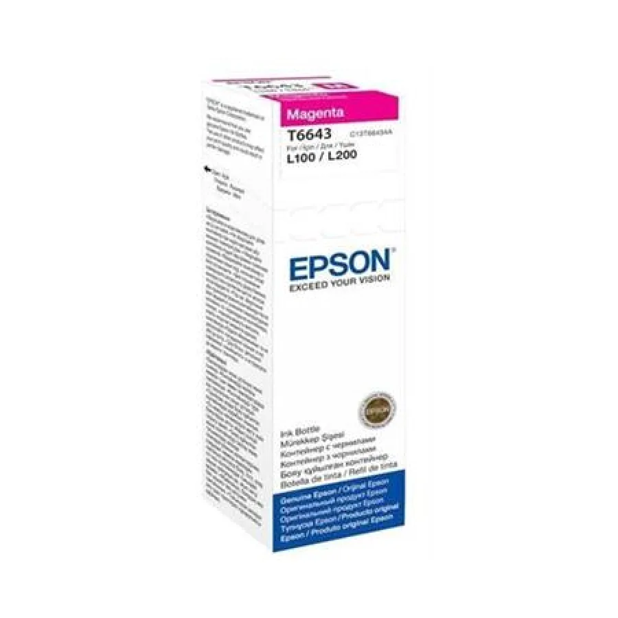 Epson T6643 Magenta Ink Bottle 70ml For L110 L300 L210 L355