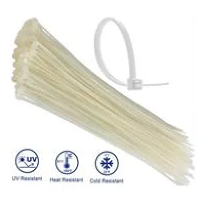 Noble 4.8 x 200mm Pack of 100 White Nylon Cable Ties